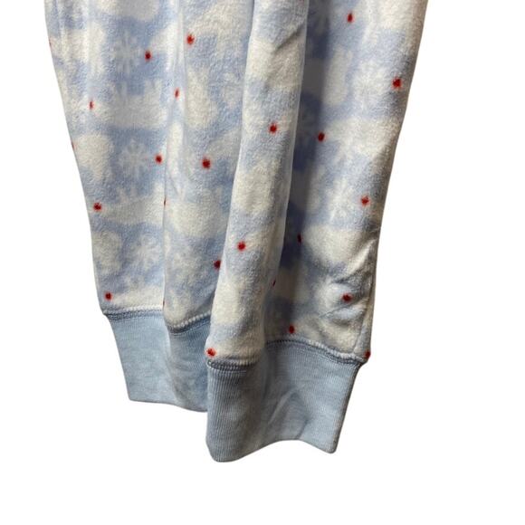 GAP Fleece Full-Zip Hooded Footless Snowflake & Polar Bear Pajamas Girls Sz 10 - Picture 6 of 10